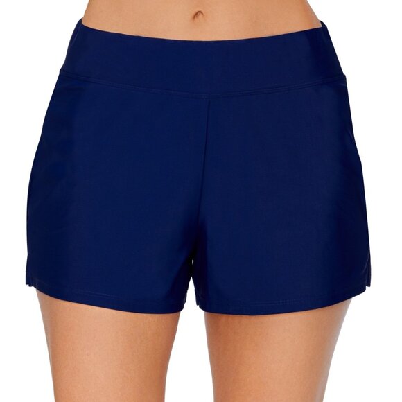 Island Escape Women's Pull-On Swim Shorts – Navy Blue - Picture 2 of 4